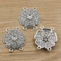 Antiksilber mehrschleifige Blumen Schmuckverbinder, DIY Legierung Basteln Anhänger Zubehör. - Verbinder Nr. 3 / 28*33mm (3.2g)