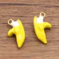 Edelstahl Emaillierte Banane Anhänger für Schmuckherstellung, 3D süße Frucht DIY Zubehör. - Bananen (Nr. 18) / 10x19mm