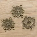 Antike bronzefarbene Blumen Legierung Mehrloch Stecker DIY Schmuck Befestigungen. - Verbinder Nr. 4 / 35*38mm