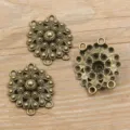 DIY Legierung Schmuck Verbinder, antike Bronze Mehrloch Verbinder, Vintage Anhänger - Verbinder Nr. 5 / 27*31mm
