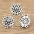 DIY Legierung Schmuck Verbinder antike Silber retro Blumen Anhänger Zubehör Komponenten - Verbinder Nr. 5 / 27*31mm (2.7g)