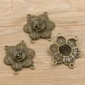 Antikbronze filigran blume schmuck verbinder anhänger DIY handwerk mehrloch komponente - Verbinder Nr. 6 / 32*35mm