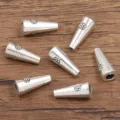 Antiek zilveren kegel kraalkappen legering DIY sieraden tussenkralen voor kettingen armbanden. - Conische Patroon Stijl (992) / 9*20mm / Antiek Zilver