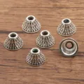 Antiek zilverkleurige legering kraalkapjes voor DIY sieraden maken, kegel vormige afstandhouders. - Conische Holle Stijl (993) / 8*14mm / Antiek Zilver