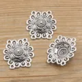 Antiksilber DIY Metall Schmuck Verbinder Mehrloch Blumen Accessoire zum Basteln und Designen - Typ 7 Verbinder / 27*29mm (3g)