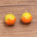 Edelstahl Emaillierter Frucht Anhänger Charms für DIY Schmuckherstellung Handwerk Design Stil. - Kaki (Nr. 23) / 14x16mm