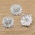 Antiksilberfarbene Metalllegierung Blumen Mehrloch Verbinder DIY Schmuck Zubehör. - Typ 10 Verbinder / 27*28mm (2.4g)