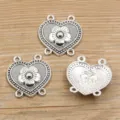 Antiksilber Herz Legierung Schmuck Verbinder Mehrloch Anhänger für DIY Handwerk - Typ 11 Verbinder / 31*32mm (3.9g)