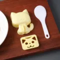 Simpatico set stampo per polpette di riso gatto, cucina bento DIY per sushi e curry sfizioso. - Gattino giallo chiaro