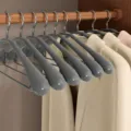 Wide shoulder clothes hangers non-slip seamless stainless steel coat hangers in grey color - Extra Large Wide Shoulder 804 Plastic Coated (Elegant Grey)