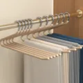 Multi-layer pants hanger for wardrobe storage, cheese apricot color, anti-slip Z-shape rack. - Adult Forward Style / Cheese Apricot