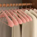 Pink wide shoulder clothes hangers, non-slip seamless coat hangers for wardrobe organization. - Extra Large Wide Shoulder 804 Plastic Coated (Cherry Blossom Pink)