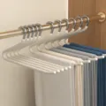 S-shaped multi-layer pants hanger metal wardrobe storage rack anti-slip cream white organizer - Kids Forward Style / Ivory