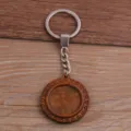 Porte-clés en bois DIY avec bordure cœur, plateau vide pour la fabrication de bijoux faits. - Style B / 25mm / Argent antique