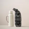 Custodia per tazza thermos in tessuto ricamato motivo nero borsa da viaggio all'aperto - Patchwork Casuale Nero