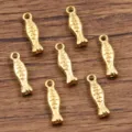 Colgante de pez pequeño de acero inoxidable dorado accesorio de joyería variante. - Colgante Pez Vida Marina (19C4-20) / Pequeño (4X14mm) / Dorado