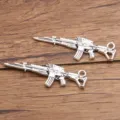 Pendentifs de pistolet en alliage argenté breloques bijoux DIY loisirs accessoires - No.3 Pistolet / 13x44mm