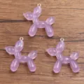 Purple glitter balloon dog resin charms, 35x38mm DIY jewelry pendant accessories. - Balloon Dog Style (26E15) / 1 Piece / Purple