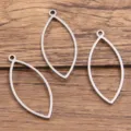 Charme de lunette en forme de diamant en acier inoxydable, pendentif creux pour bijoux. - Forme d'œil / Grand 12x28mm (1 Pièce) / Acier