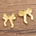 Stainless steel gold bow pendant charms DIY handmade jewelry accessories for necklaces earrings - Style 965 Bowknot / 22x24mm / Gold