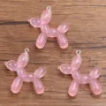 Pink balloon dog resin charms, 35x38mm DIY jewelry pendants for craft accessories. - Balloon Dog Style (26E15) / 1 Piece / Pink