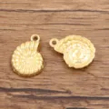 Edelstahl vakuumvergoldeter Ammonit Meeresbiologie Anhänger für DIY Schmuckherstellung Zubehör. - Schneckenanhänger (948) / 1 Stück (10*13mm) / Gold