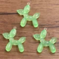 Green Translucent Resin Balloon Dog Charm DIY Pendant for Jewelry Making Accessory - Balloon Dog Style (26E15) / 1 Piece / Green