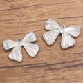Stainless steel bow pendant silver color DIY handmade jewelry accessory variant item - Style 967 Bowknot / 20x25mm / Silver