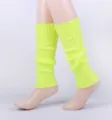 Neon gele gebreide beenwarmers zoete lolita slouch sokken kniehoge winter accessoires - Eén maat / Neongroen Gestreept