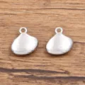 Edelstahl Muschel Anhänger DIY Schmuck Zubehör für Halsketten oder Armbänder DIY - Muschelanhänger (947) / 1 Stück/Packung (8*9mm) / Stahlfarben