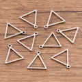 Pendentifs géométriques triangle en acier inoxydable accessoires de fabrication de bijoux DIY. - Triangulaire / Petit 13x13mm (1 Pièce) / Acier
