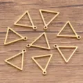 Pendentifs triangle en acier inoxydable doré pour DIY bijoux composants cadres lot - Triangulaire / Petit 13x13mm (1 Pièce) / Or