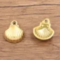 Edelstahl vergoldeter Muschel Anhänger DIY Meeres Schmuck Zubehör für Kette. - Muschelanhänger (949) / 1 Stück (9*10mm) / Gold