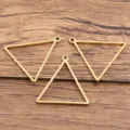 Pendentif Triangle en Acier Inoxydable Doré Forme Géométrique Accessoire DIY Art - Triangulaire / Grand 22x22mm (1 Pièce) / Or