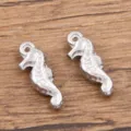 Edelstahl Seepferdchen Anhänger, silberfarben galvanisiert DIY Schmuck Zubehör Teil. - Seepferdchen-Anhänger (950) / 1 Stück (5*14mm) / Stahlfarben