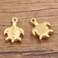 Edelstahl goldene Meeresschildkröte Anhänger Charms für DIY Schmuckherstellung und Handwerk. - Schildkrötenanhänger (951) / 1 Stück (11*16mm) / Gold