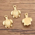 Edelstahl vergoldet Schildkröte Anhänger Charm für DIY Schmuckherstellung Basteln Zubehör. - Schildkrötenanhänger (952) / 1 Piece (12*17mm) / Gold