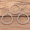 Acier inoxydable rond géométrique pendentif lunette DIY fabrication de bijoux artisanat 3pcs - Rond (Grand) / 1 Pièce (19x21x1.2mm) / Acier