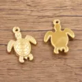 Edelstahl Gold Schildkröte Charms Anhänger für DIY Schmuckherstellung und Handwerk. - Schildkrötenanhänger (953) / 1 Stück (15*20mm) / Gold