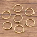 Breloques rondes en acier inoxydable connecteurs de bijoux DIY anneaux dorés fournitures - Rond (Petit) / 1 Pièce (12x13x1.2mm) / Or