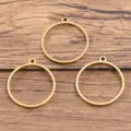 Pendentifs ronds en acier inoxydable doré accessoires de bijoux DIY lot de 3 - Rond (Grand) / 1 Pièce (19x21x1.2mm) / Or
