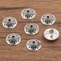 Zilveren bloem kralenkapjes metalen tussenkralen voor DIY sieraden armbanden kettingen - Prachtige Holle Bloemstijl (1312) / 5*14mm / Antiek Zilver