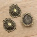 Antikbronze Tropfen Filigran Verbinder Anhänger für DIY handgemachte Schmuckherstellung. - Typ 13 Verbinder / 31*39mm