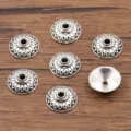 Antieke zilveren bloem kralenkapjes voor DIY sieraden maken, metalen tussenkraal onderdelen. - Petal Textuur Holle Stijl (1313) / 4*14mm / Antiek Zilver