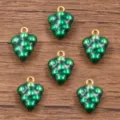 Grüne Emaillierte Traube Metall Anhänger 304 Edelstahl DIY Schmuck Herstellung Zubehörteile - Traube (Nr. 1) / 1 Stück (10x15mm) / Grün