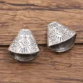 Antiek zilver kraalkappen legering DIY sieraden tussenkralen voor handgemaakte armbanden - Halfconische Holle Stijl (1433) / 18*19mm / Antiek Zilver