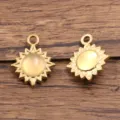 Edelstahl Naturstein Sonne Anhänger Charm für DIY Halskette Ohrringe Schmuckherstellung - Sonne-Stil / 1个装 (16x19mm) / Klarweiß
