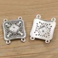 DIY Schmuckverbinder Antik Silber Metall Mehrloch Anhänger Vintage Basteln Zubehör Teile - Verbinder Stil 19 / 30*39mm (5g) / Antiksilber