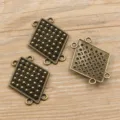 Antikbronze Mehrloch Raute DIY Schmuckverbinder Funde, 1 Stück Variante für Handwerk. - Verbinder Stil 18 / 28*36mm