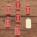 Valentine's Day red glitter XOXO enamel metal charm pendant for DIY jewelry making - No. 11 (19E1) / 12x27mm / Red